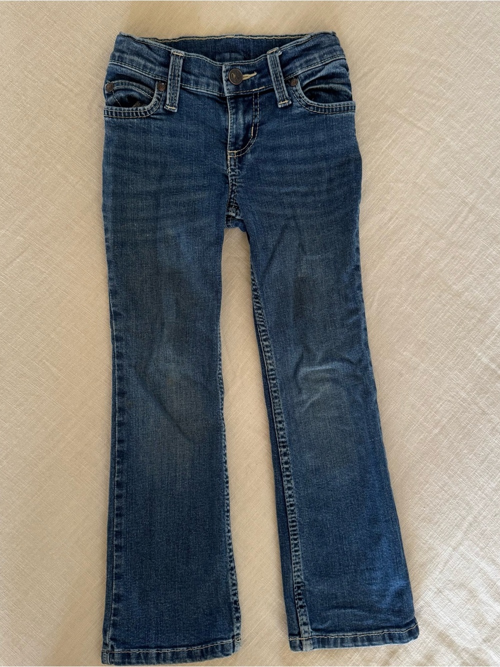 Girls Wrangler Dark Blue Bootcut Jeans - 5 Regular